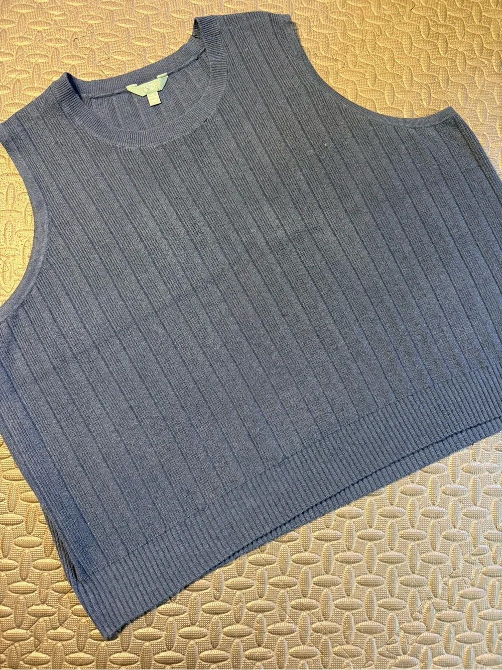 NWT Terra & Sky Plus Size 4X Ribbed Cardigan & Tank Twin Sweater Set Navy Blue